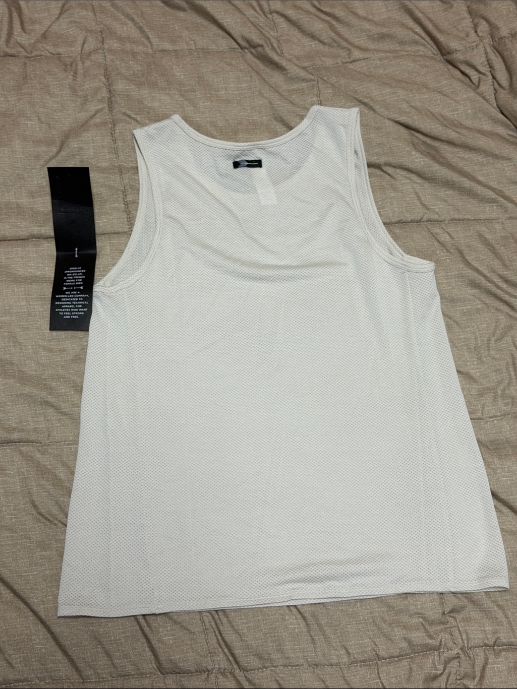 Nwt Oiselle Women’s Flyout Trail Tank Ivory/White Mesh Performance Top Shirt 12 — image 5 of 8
